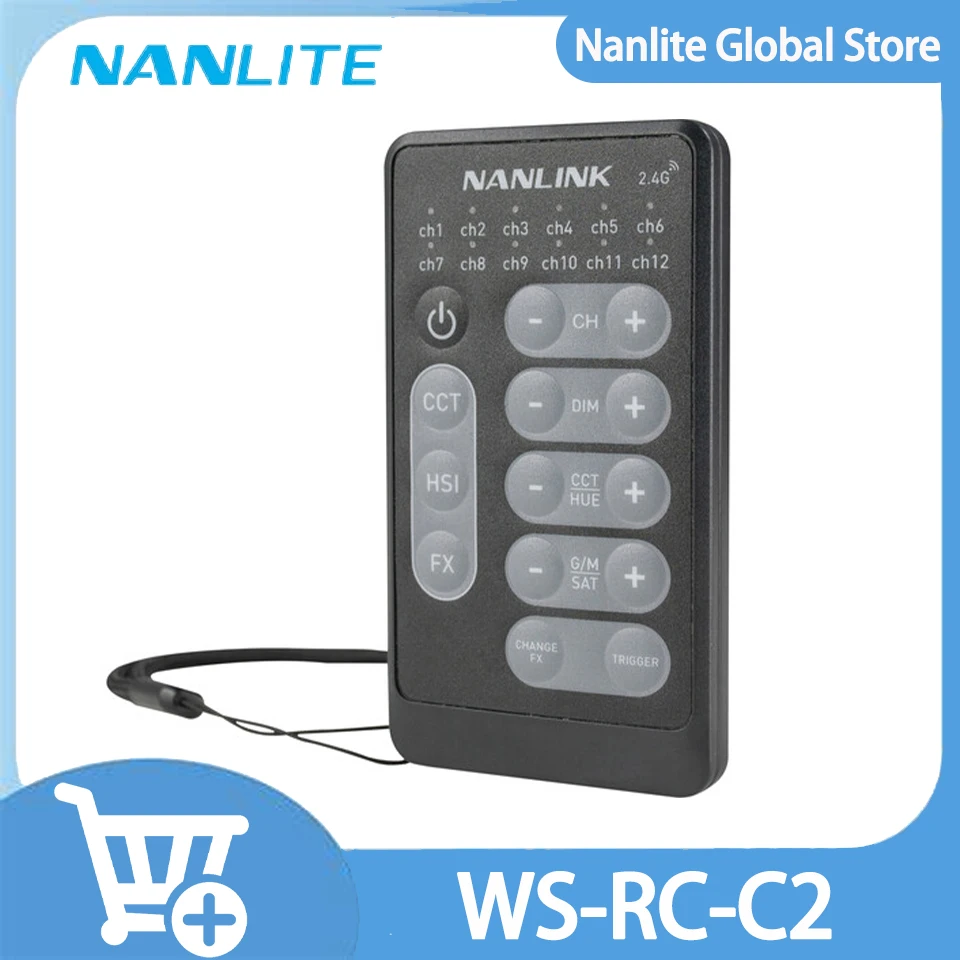 

Nanlite Nanlink WS-RC-C2 2.4 GHz Remote Control for Nanlite Lights with Built-in 2.4G Module Supports Control of DIM CCT HSI G/M