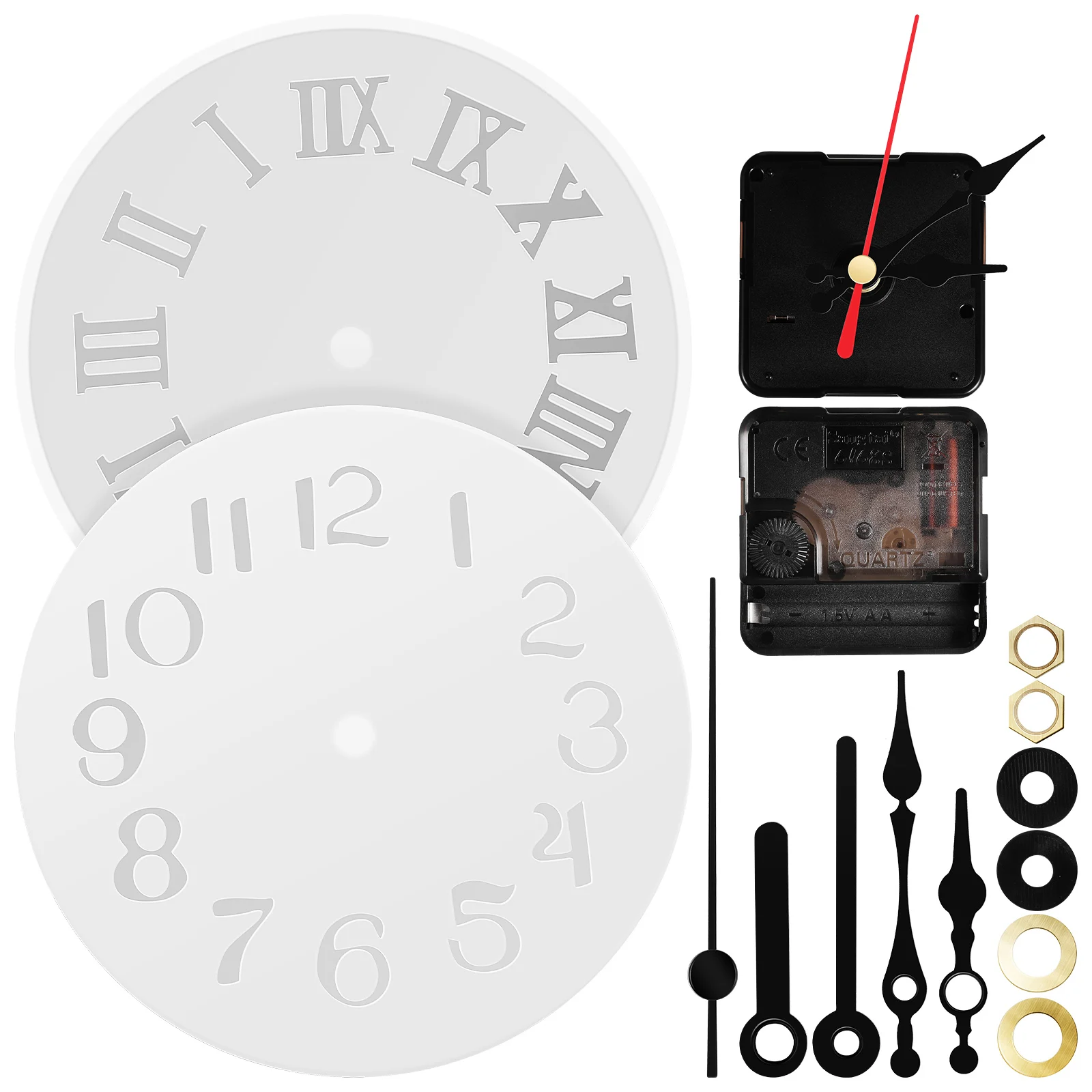 

2 set 2 Sets Silicone Resin Mould Kits DIY Wall Clock Pendulum Mold Pointer Mechanism Motor Operated Clock Movement