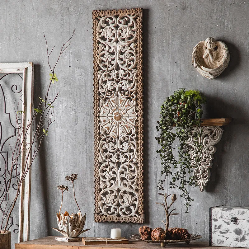 wall decoration  hanging board hollow carving old  decoration dining room background wall decoration wall hanging relief