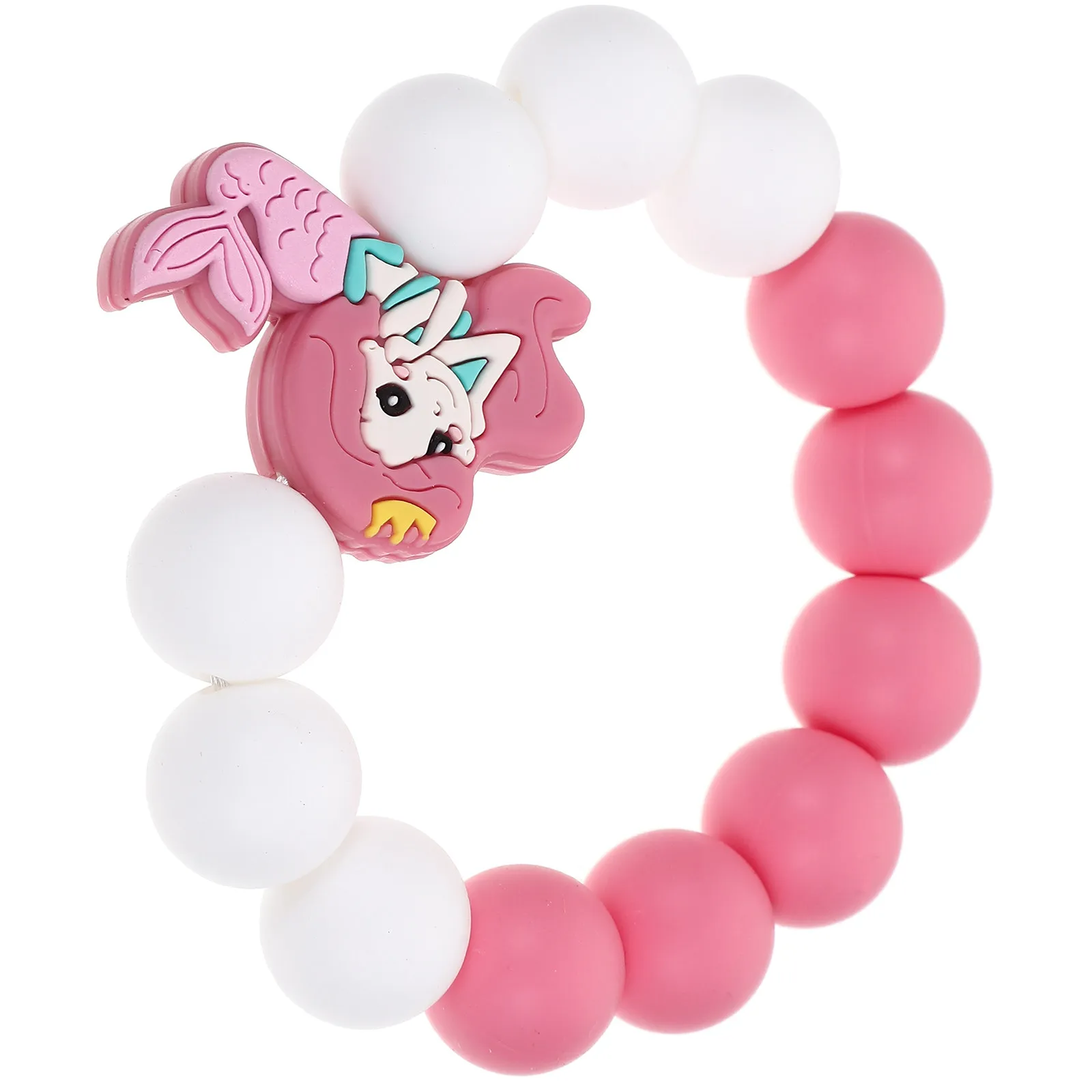

Silicone Teething Bracelet for Baby Toddler Infant Soft Chewable Beaded Wristband Soothes Gums Relieves Teething Pain