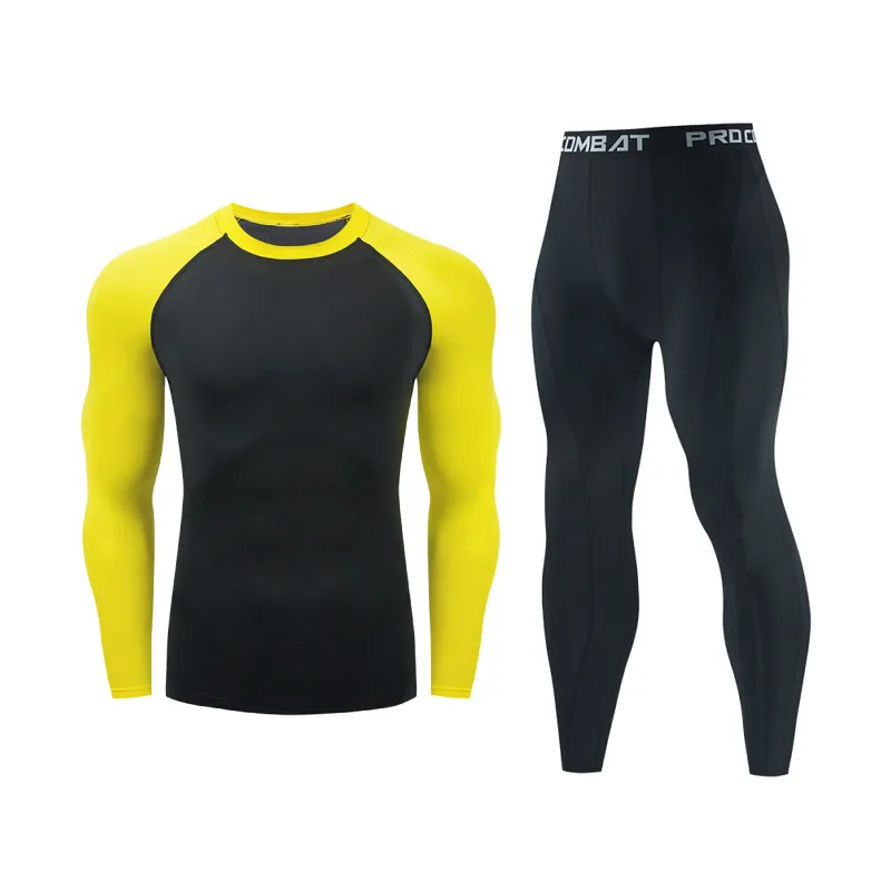 Men's Long Compression Underwear Base Layer Warm Sunscreen Tights for Winter Cycling Running Hunting Sports