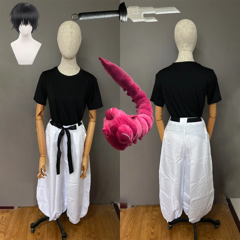 

Jujutsu JJK Manga Anime Fushiguro Toji Satoru Gojo Cosplay Costume Wig T-shirt Pants Rose Net Halloween Christmas