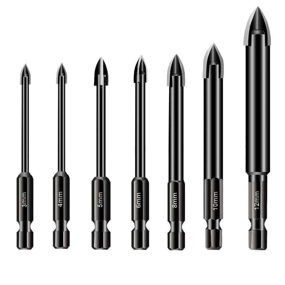 

10pcs/set 3-12mm Drill Bits Set Professional Precision Glass Drill Bit High Speed Tungsten Carbide Drill Bit Concrete Drilling
