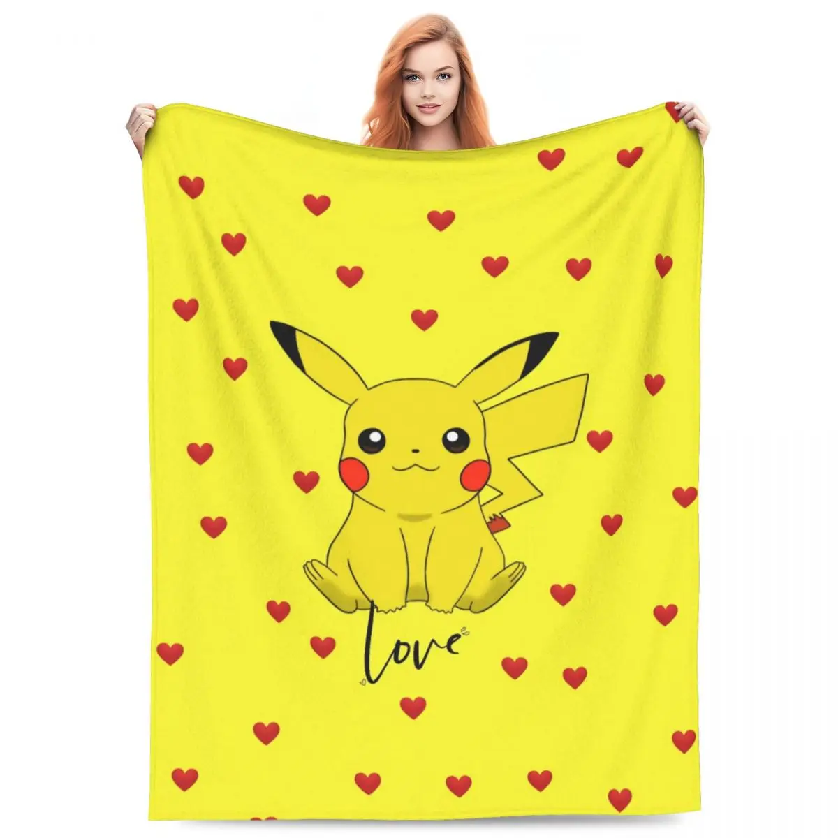 Pikachu Anime Blanket Soft Fashion Plush Throw Blanket For Living Room Travel Flannel Bedspread Bed Cover