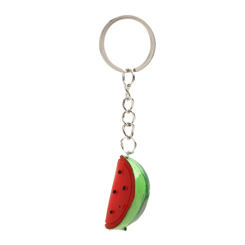 Resin Simulation Watermelon Keychain Creative Summer Fruit Environmental Protection Model Car Phone Bag Pendant Ornaments Gift