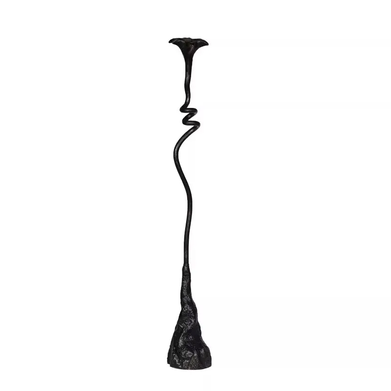 Medieval American retro candlestick light luxury French abstract original calla lily black metal geometry