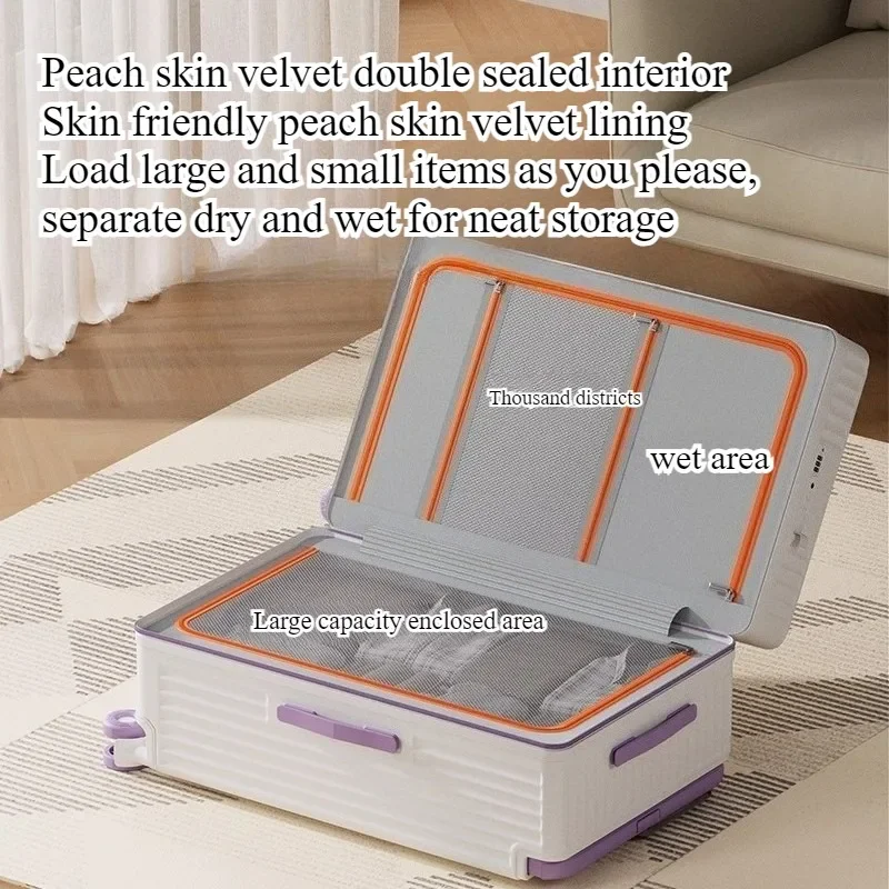 Wide tie rod suitcase New front open lid Large capacity boarding password case PC suitcase Strong and durable