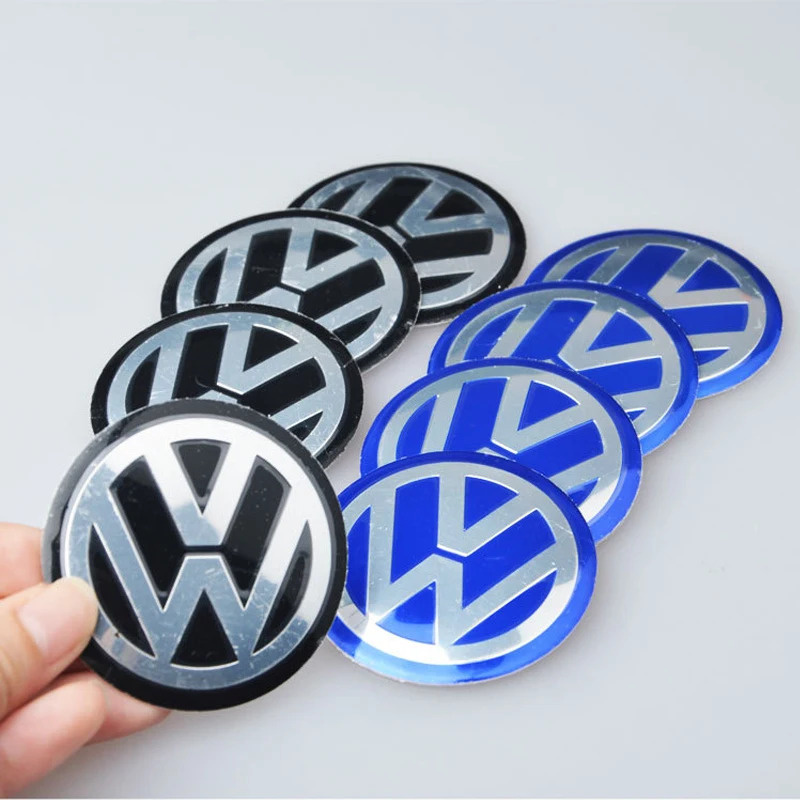 4Pcs 56mm Car Wheel Stickers Center Hub Cap Car Emblem Badge Decal For Volkswagen GTI R-Line R Polo T5 Golf Passat Scirocco