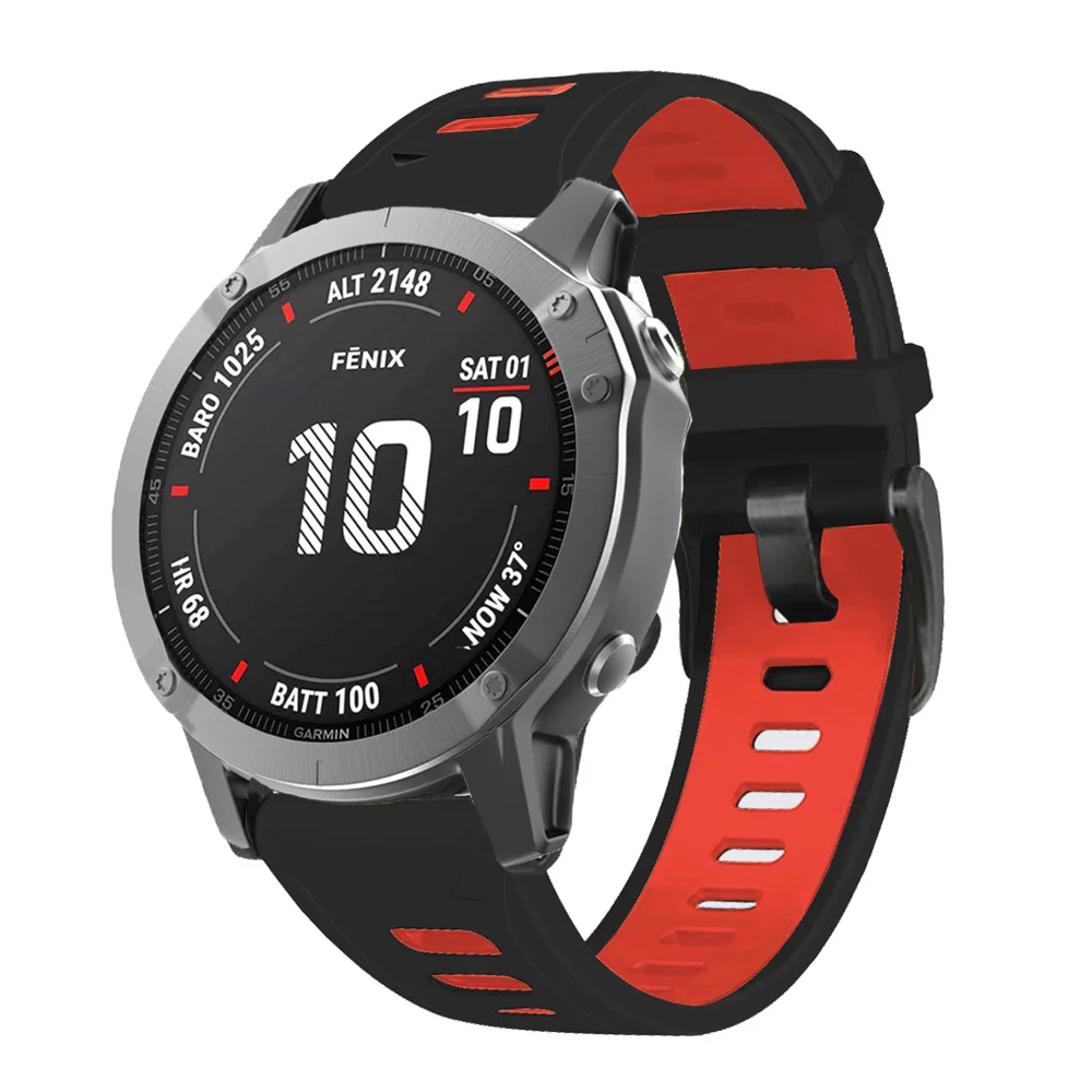 Tali Jam Tangan silikon 22มม. 26มม. สำหรับ Garmin Fenix 7X 7 6X 6 Pro 5X 5 3 3HR 945 955 QuickFit band epix Gen 2 Mk2สายนาฬิกาข้อมือ