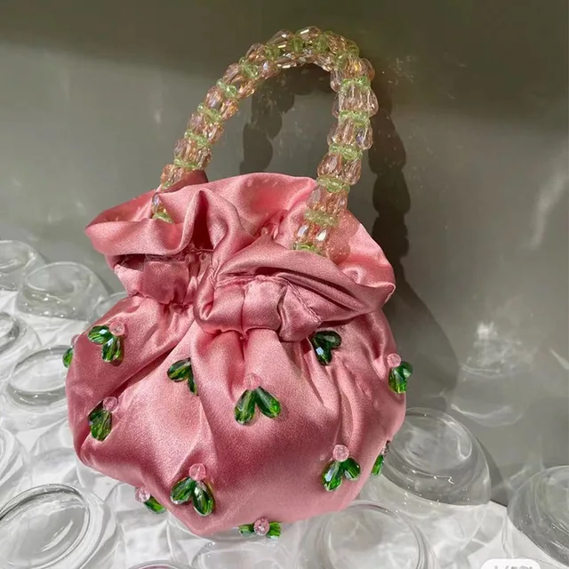 Moda damska Sac à Main Femme Retro kryształowa marszczona torebka wiadro Ins tekstura imprezowa torebka celebrytka Bolsos Para Mujer