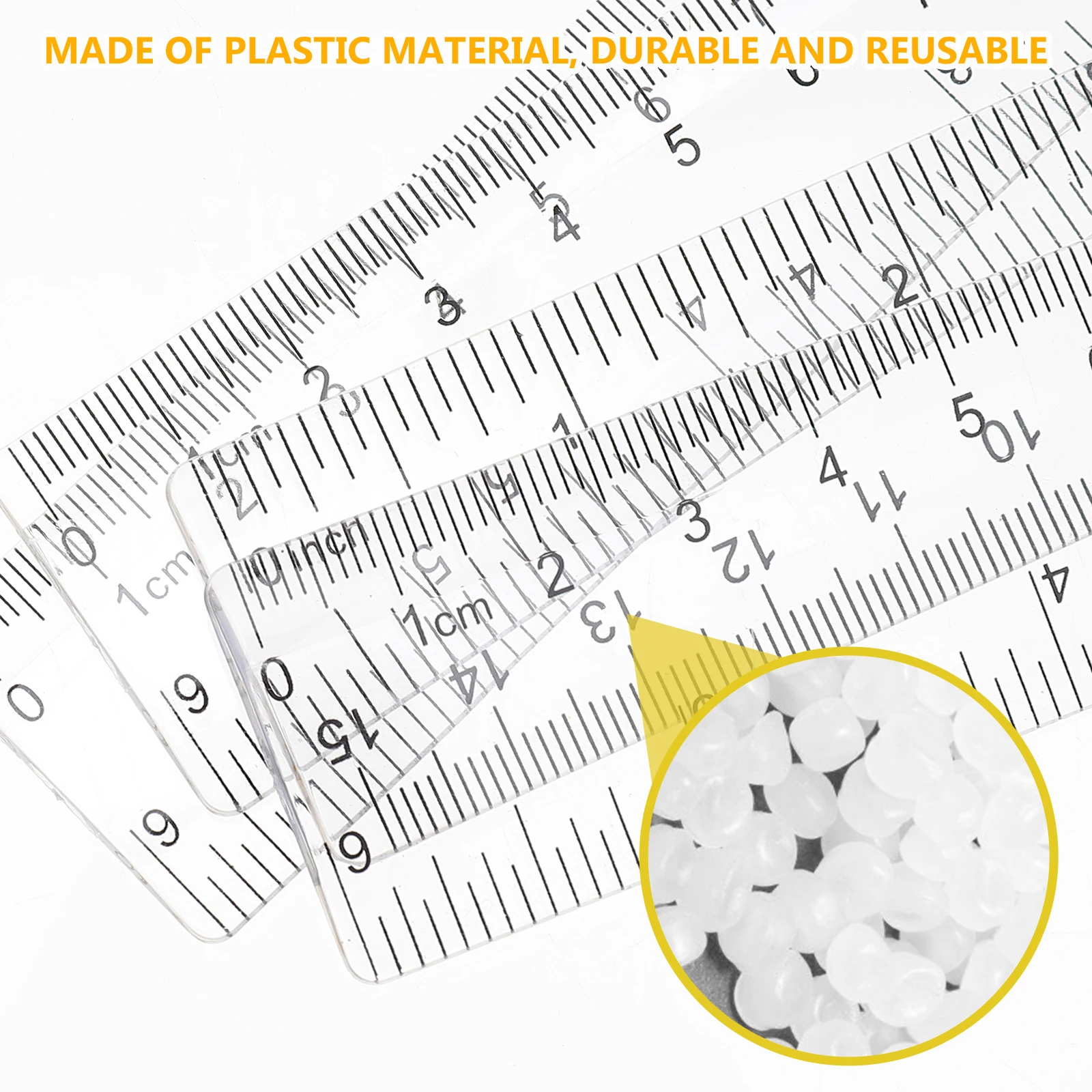 

25 Pcs Clear Plastic Ruler Transparent Metric Drafting Measuring Rulers for Students Kids Tools Portable Size