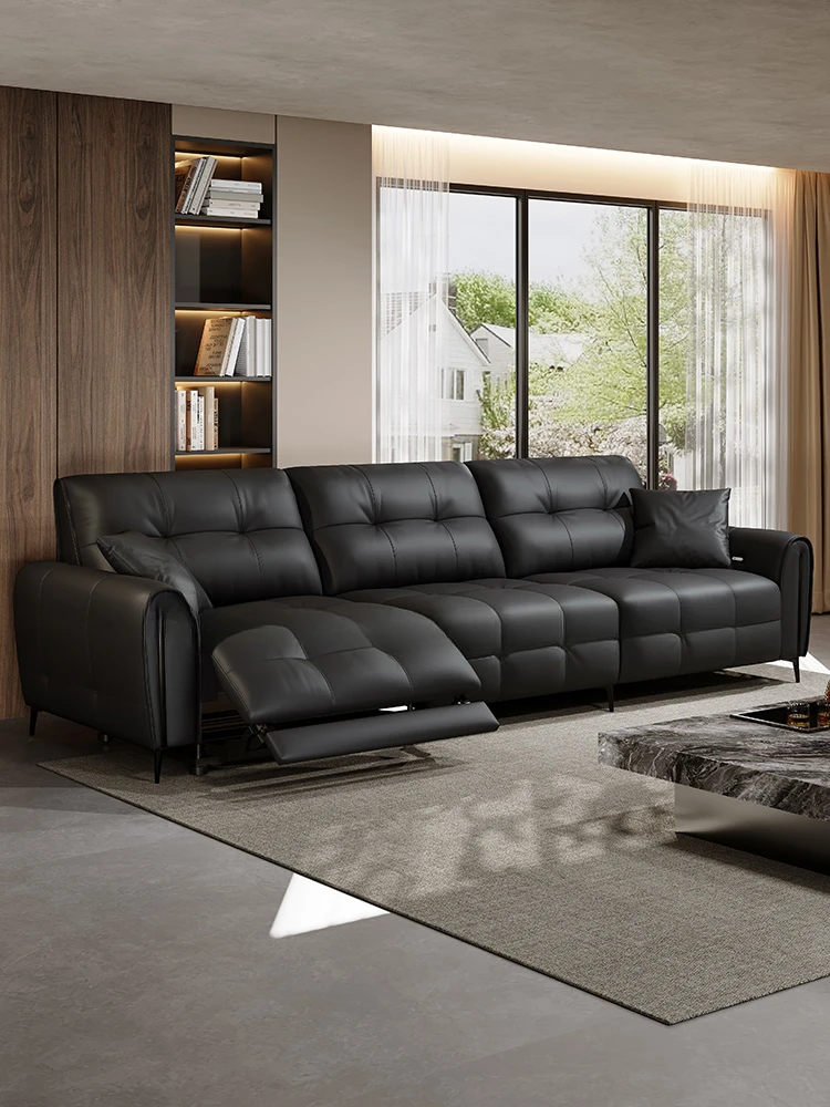 NEW Light luxury leather multi-functional electric sofa adjustable