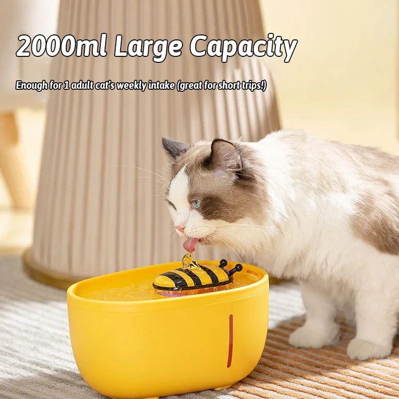 

Pets Water Fountain Auto Filter USB Electric Mute Cat Drinker Bowl 2L Recirculate Filtring Drinker for Cats Water Dispenser