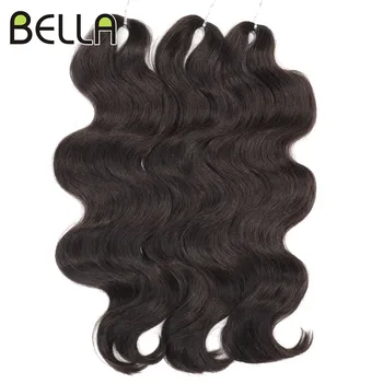 BELLA 24 inch 3 STKS Body Wave Haar Vlechten Gehaakt Haar Synthetisch Nep Haar Ombre Blond Bruin Rood Oranje Vlechten Hair Extensions