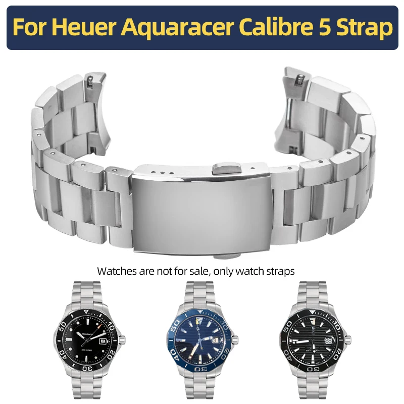 High quality stainless steel strap for TAG Heuer Aquaacer 300M bracelet Calibre 5 mens 41mm curved end watch Strap 21.5mm 20.5mm