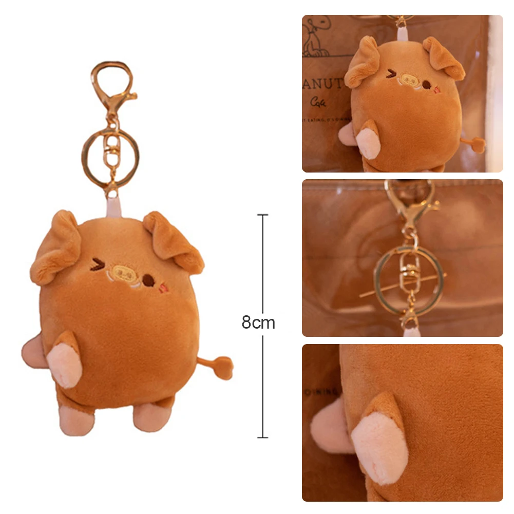 Par de llavero de peluche de cerdo de pareja magnetizado, lindo llavero creativo de felpa Kawaii, mochila magnetizada, colgante, juguete, regalo de vacaciones para niña