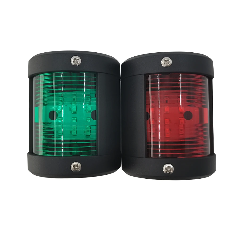 

2Pcs Marine Boat Black Nylon12V LED Light Red Green Bow Navigation Sailing Signal Light Ship Yacht Warning Light
