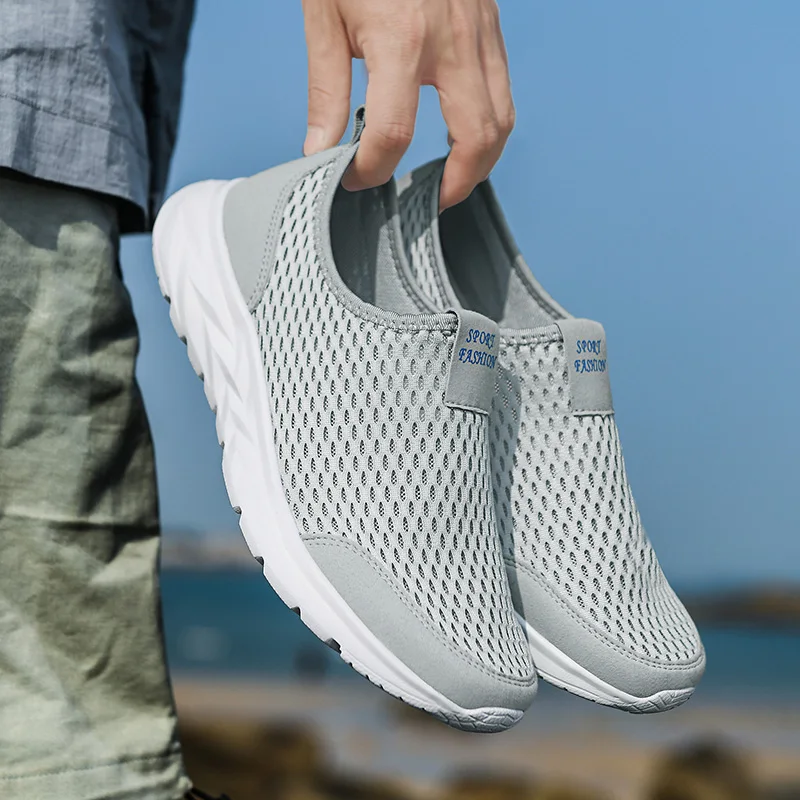 Men's Sneakers Breathable Mesh Men Casual Shoes Outdoor Non-Slip Big Size Loafers Walking Lightweight Male Tennis Shoes