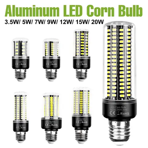 E27 LED Light Bulb E14 Corn Lamp B22 Ceiling Chandeliers 3.5W 5W 7W 9W 12W 15W 20W Cool/Warm White No Flicker AC85-265V 5736 SMD