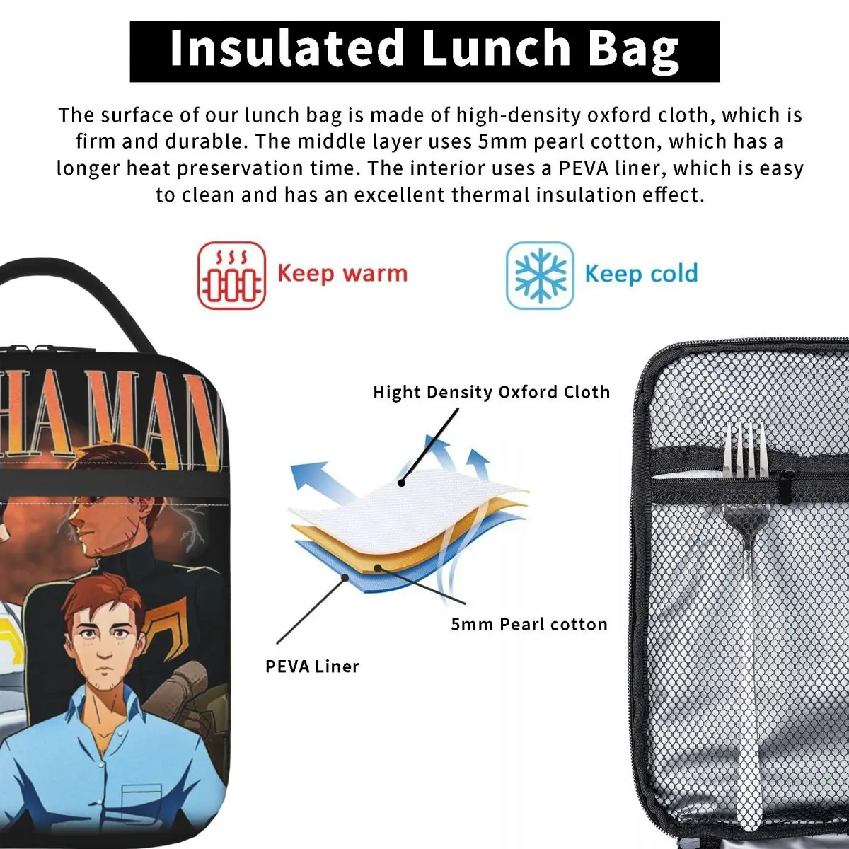 خمر Mecha رجل 90s الرسم نمط إرسال لعبة معزول حقيبة الغداء حقيبة للحفاظ على البرودة وجبة الحاويات حقيبة محمولة علب الاغذية