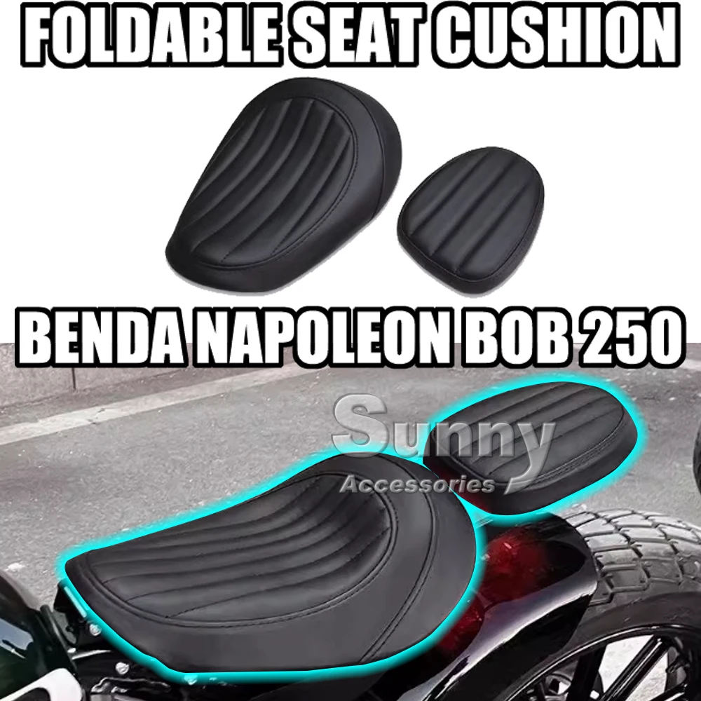 For BENDA Napoleon Bob 250 Motorcycle Modified Seat Cushion Widening Rear Seat Cushion Accessories Double Seat Cushion Foldable