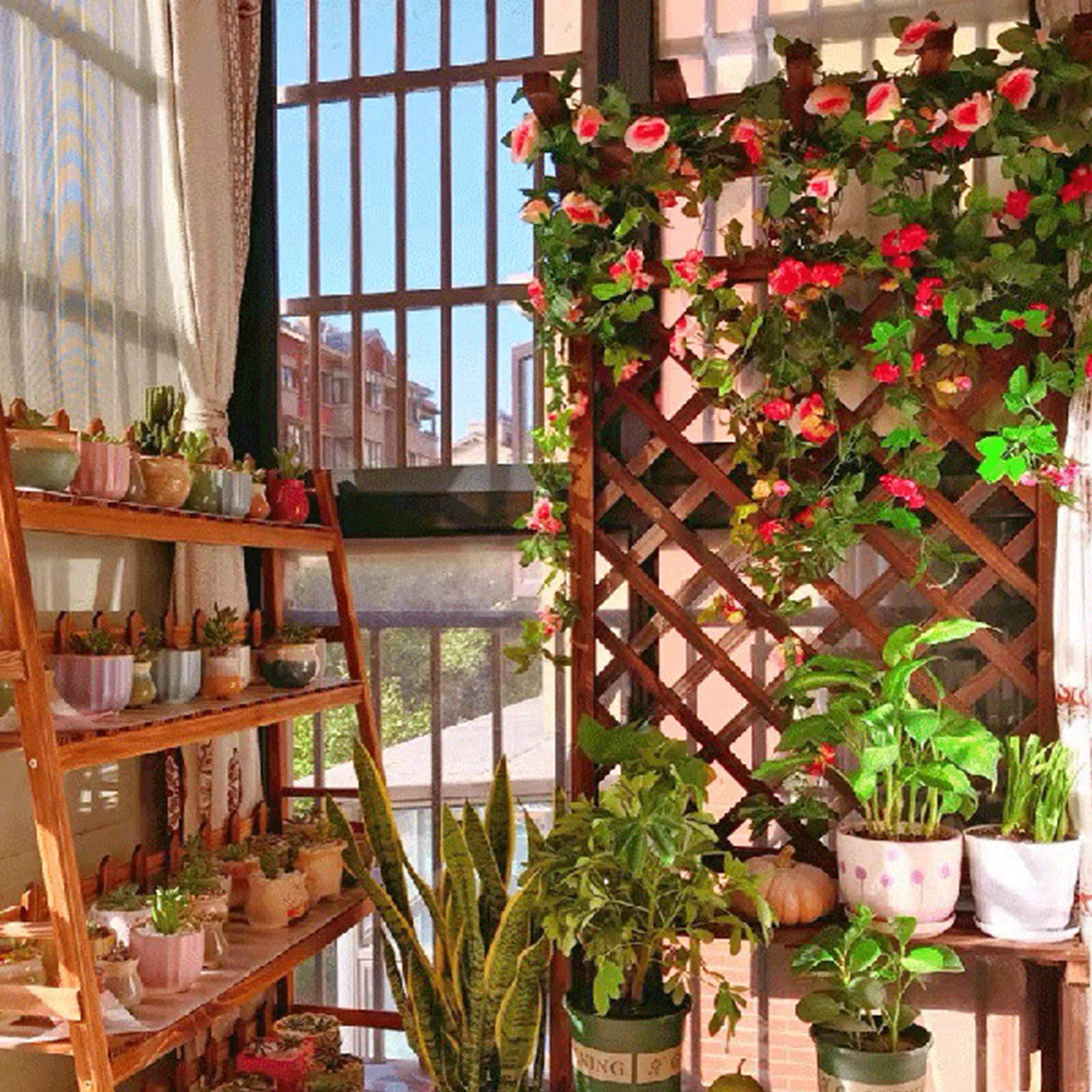 

Simulated Flower Rattan Pendant Christmas Thanksgiving Day Party Wedding Banquet Decoration Plant Indoor Outdoor Decorations