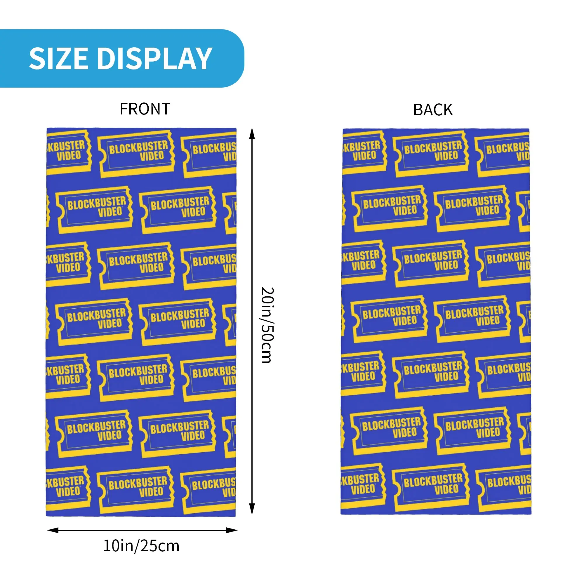Blockbuster Video Bandana Neck Gaiter Printed Wrap Scarf Multi-use Headwear Riding For Men Women Adult All Season