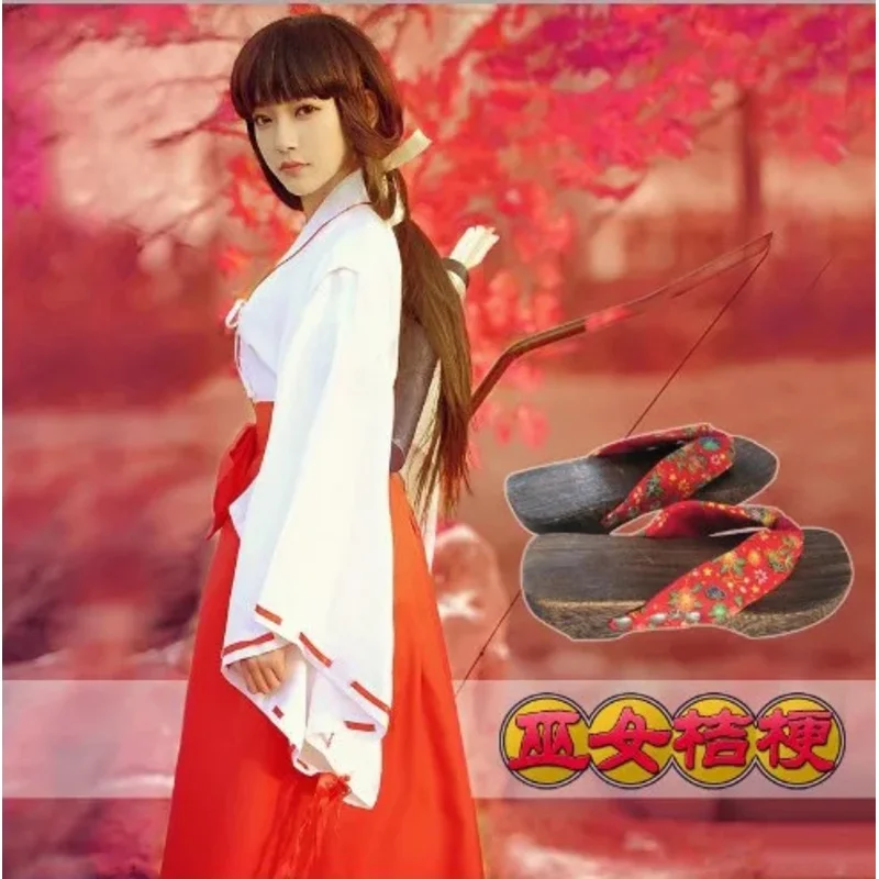 Anime Inuyasha Kikyo Kimono Cosplay Uniform Dress Up Women Halloween Costumes Wig Full Set Inuyasha Kikyo Costume XC2341