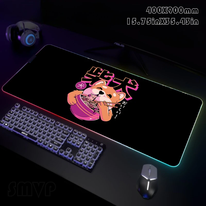 Japan Style Large RGB Mouse Pad XXL Gaming Mousepad LED Mouse Mat Gamer Mousepads Luminous Table Mats Desk Pads With Backlit