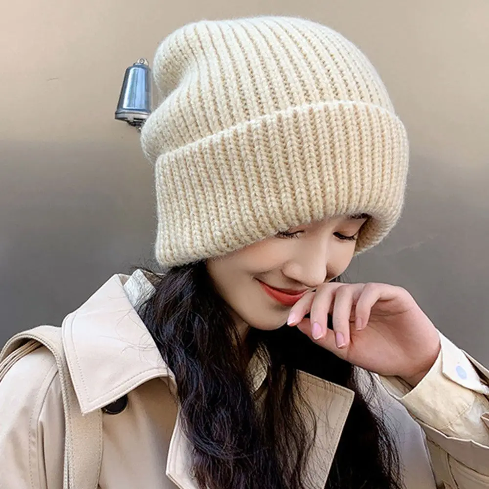 Winter Warm Hats for Women Casual Stacking Knitted Bonnet Caps Men Hats Simple Solid Color Hip Hop Unisex Female Beanies