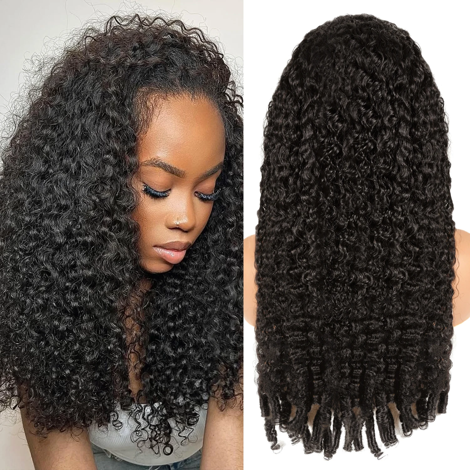 

Burmese Curly Human Hair Wig With Spiral Curls End 13x4 Lace Front Wigs 220 Density Pre Plucked Tiny Knots 13x6 Lace Frontal Wig