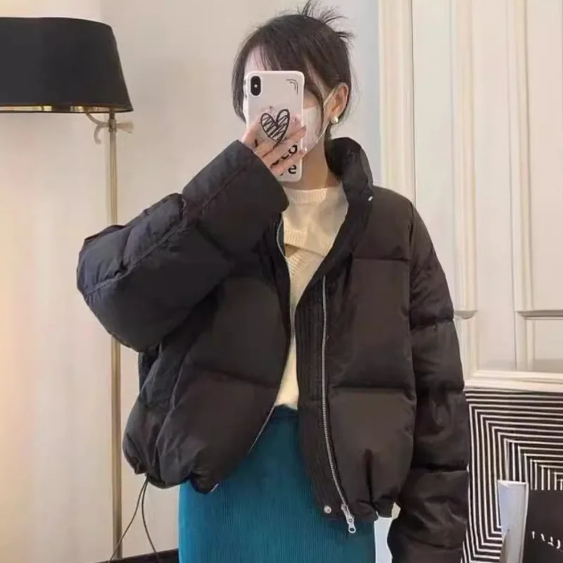 

Women's Winter Tops Jacket Cotton Coat Pure Color Zipper New Warm Thickened Vintage Simple Comfortable Niche Versatile Skinny