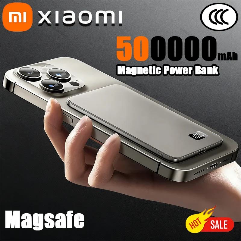 Xiaomi 500000mAh رقيقة المغناطيسي اللاسلكي قوة البنك PD25W شحن سريع بطارية خارجية محمولة ل Magsafe آيفون 2025 جديد #1