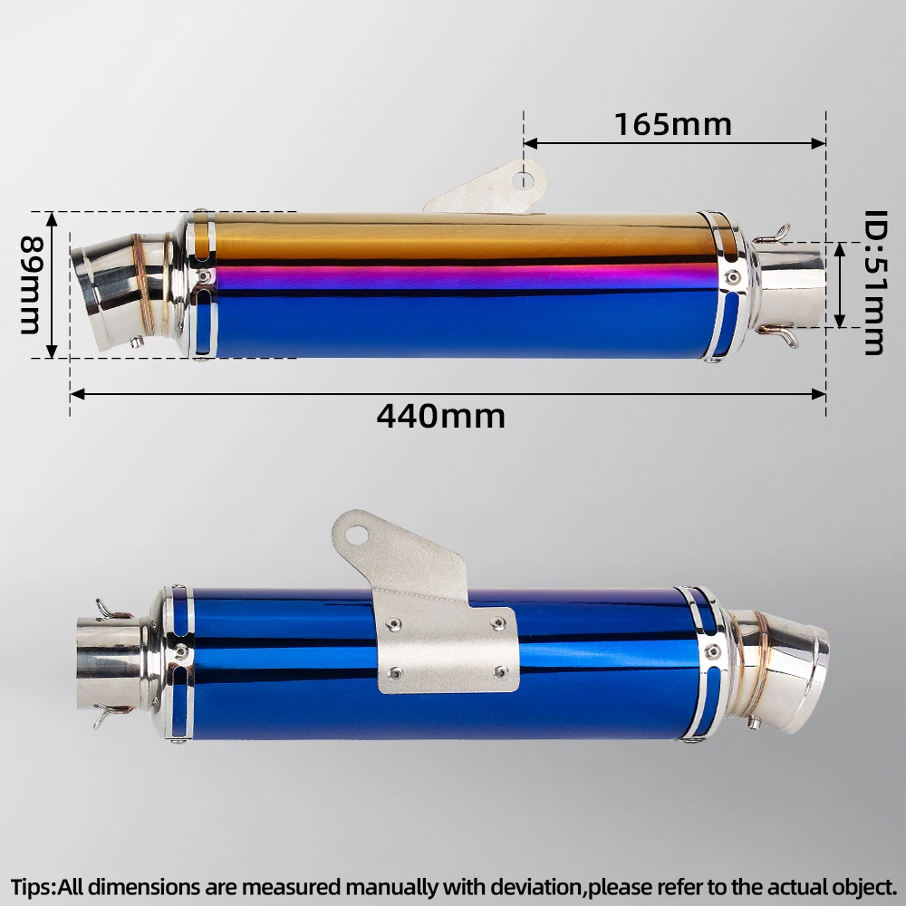 Universal 51mm Motorcycle Exhaust Tail Pipe Muffler with DB Killer Escape Motorbike For ZX6R Z750 adv150 nss750 duke250 r15 tmax - Image 3