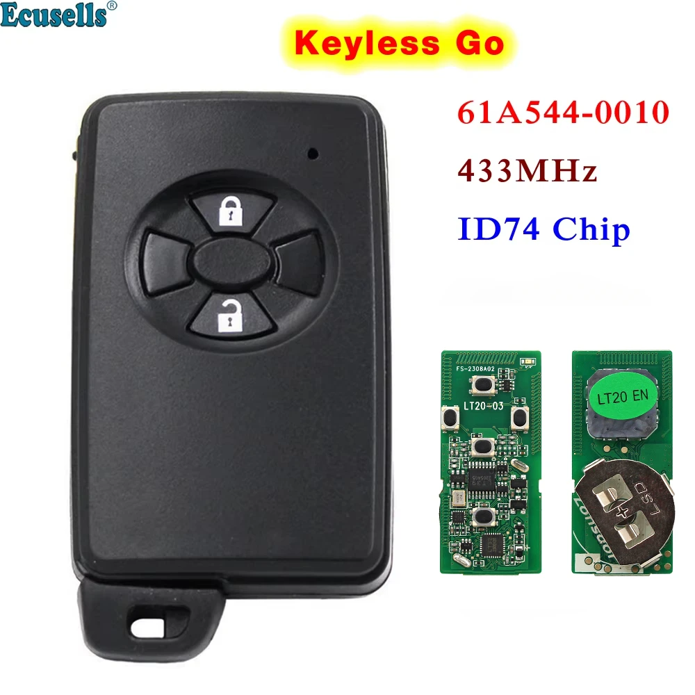 Ecusells 2 Button Smart Car Key FSK 433MHz ID74 Chip for Toyota RAV4 2010+ 61A544-0010