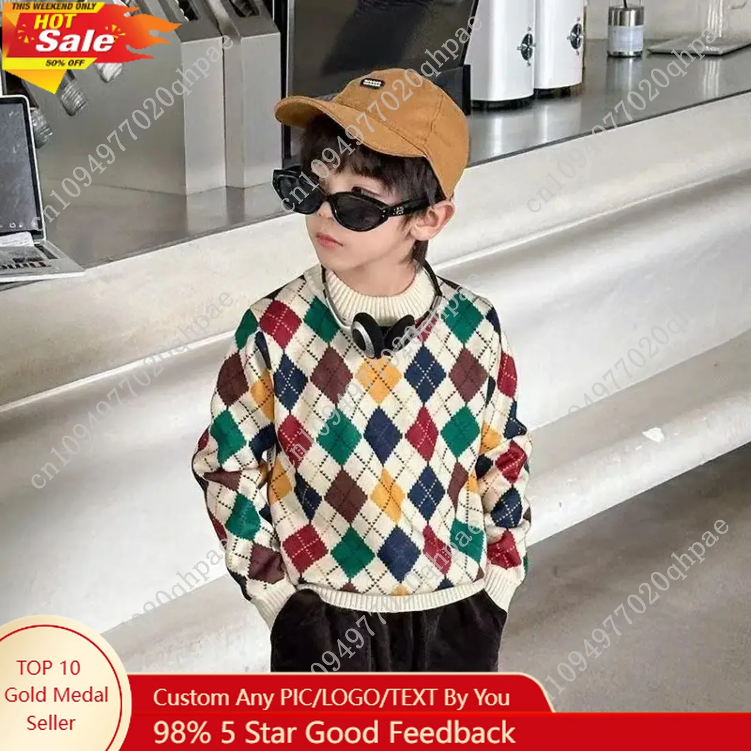  سترات للأولاد والبنات سميكة للخريف/الشتاء سترات محبوكة عصرية جديدة للأطفال ملابس علوية للفتيات والفتيان #1