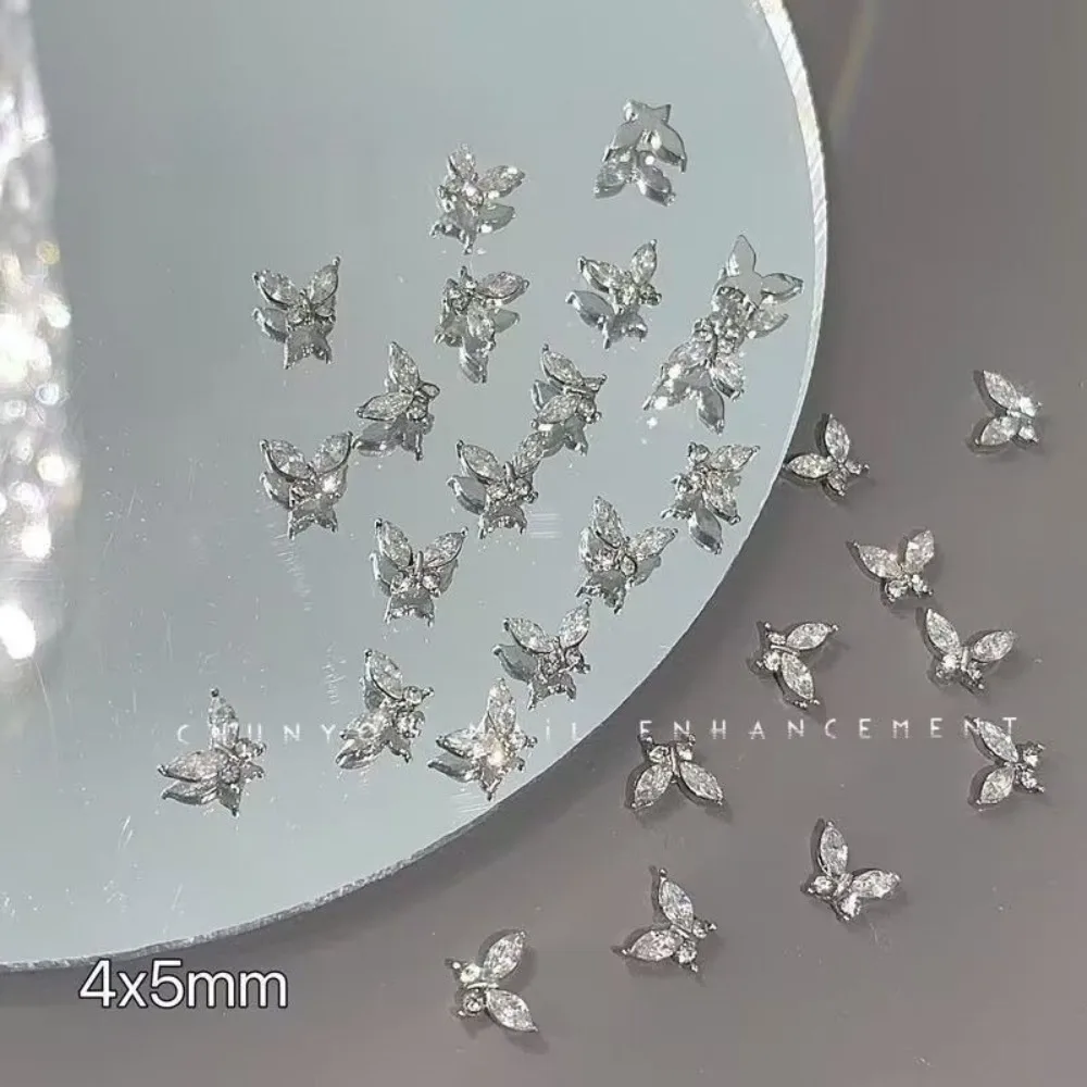 10pcs Butterfly Nail Art Diamond Metal Exquisite Mini Nail Jewelry Decoration Nail Art Decorations Nails Rhinestones