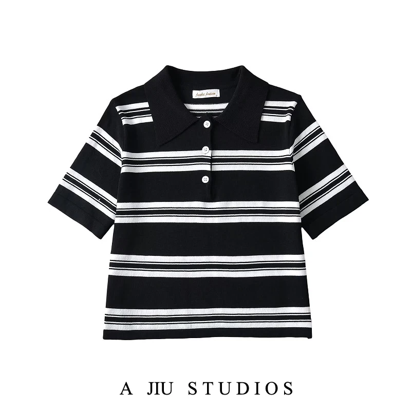 

Miu Sle College Faion ort irt Color Blo Collar ort Sve Свободная трикотажная повседневная универсальная футболка