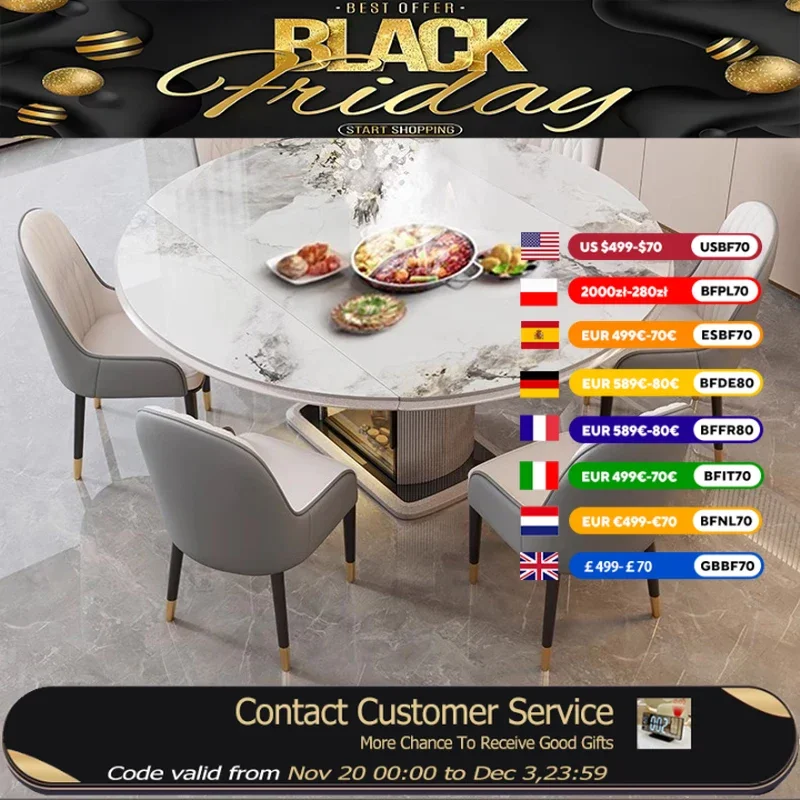 

Итальянский дизайн, обеденные столы для хранения, водонепроницаемые круглые кухонные обеденные столы, экономия места, белая мебель Mesa De Comedor, роскошная мебель