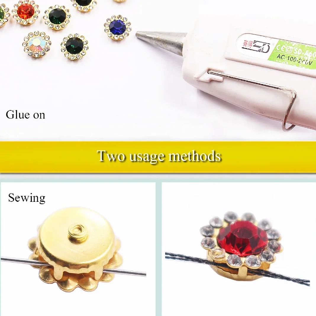 25Pcs Rhinestone Bu…