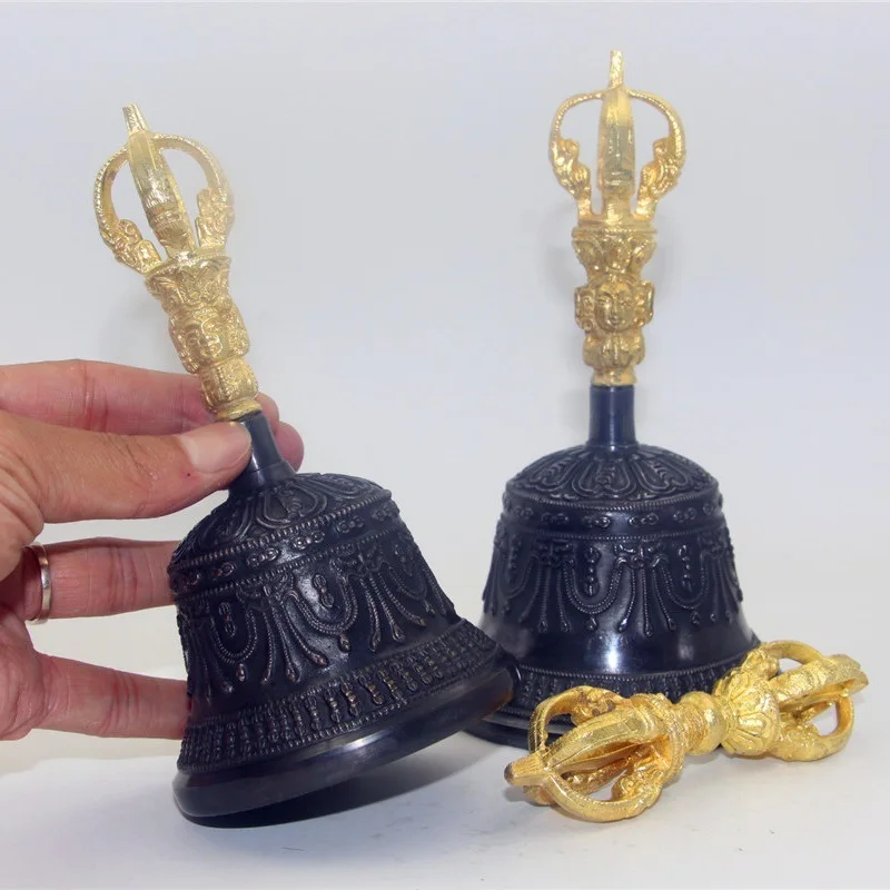 

Handmade Tibetan Bells Buddhist Supplies Handbell Sound Healing Handheld Copper Chimes Yoga Meditation Professional Hand Bell