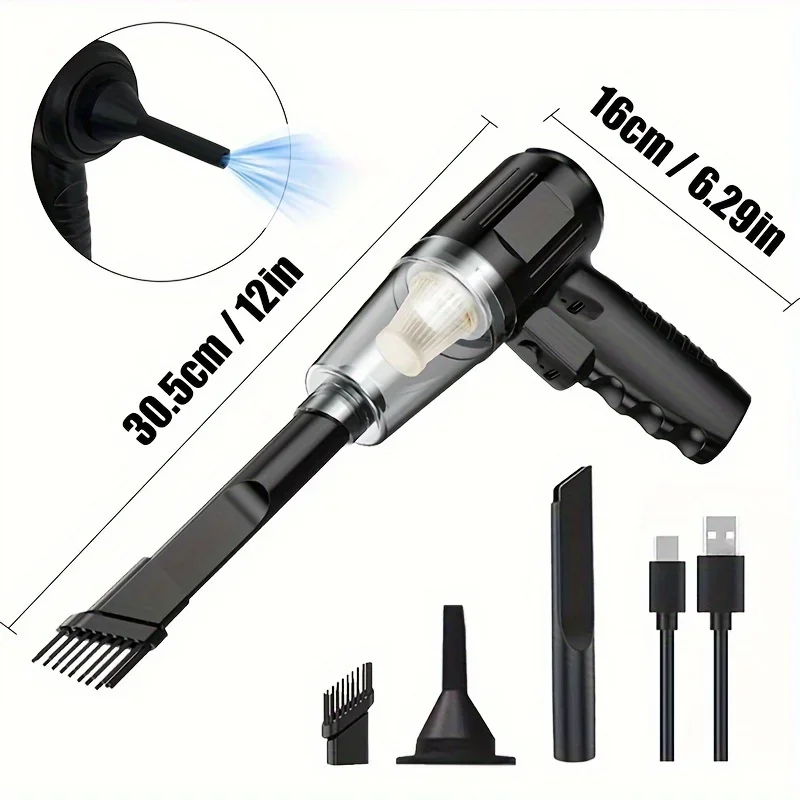 Car Vacuum Cleaner Strong Suction Cleaning Mini Machine Wireless Portable Handhled Blower Machine Air Duster for Home Appliances