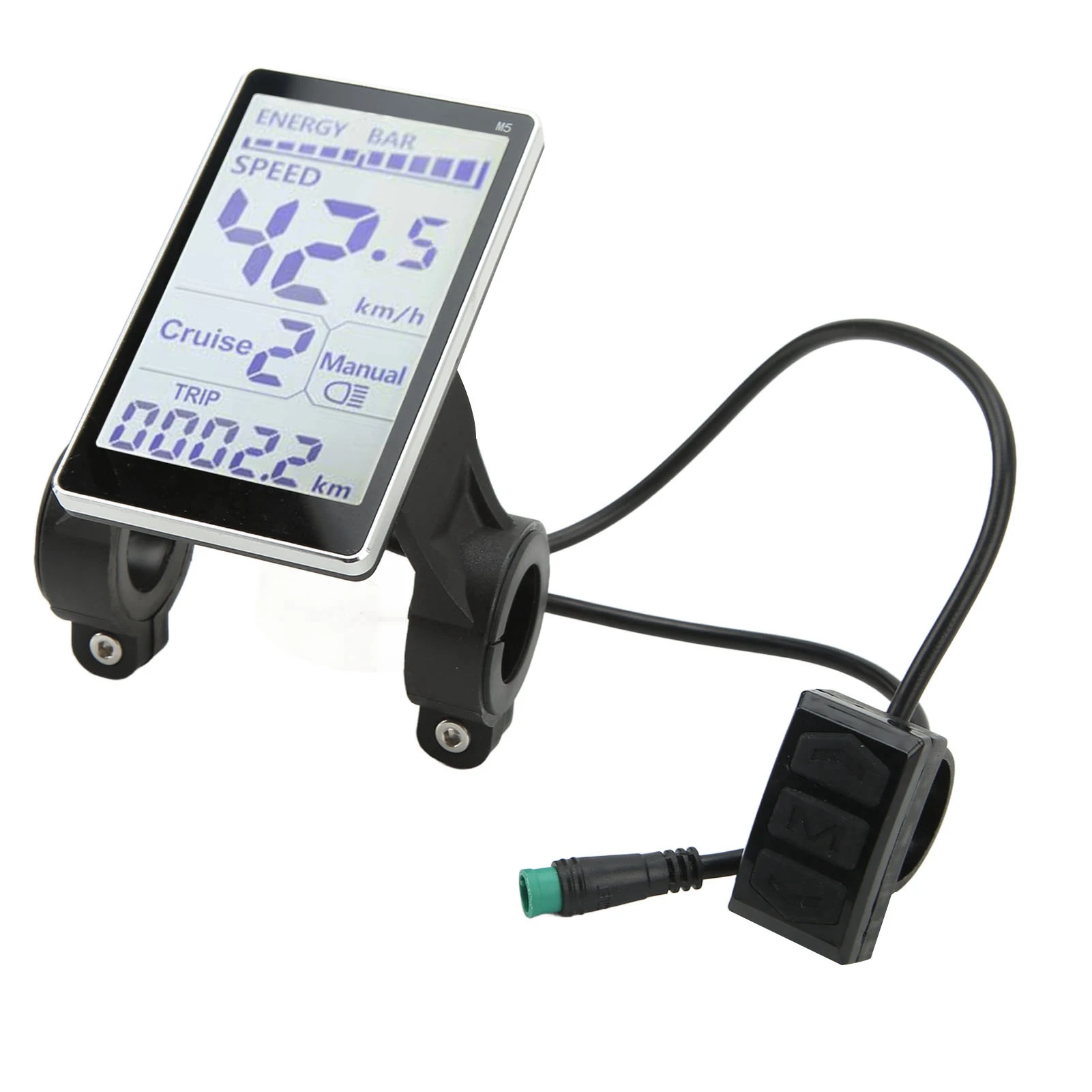 Electric Bike LCD Meter 5 Pin 24V 36V 48V 60V Universal E Scooter M5 LCD Panel Screen for 31.8 22.2mm Electric Bikes