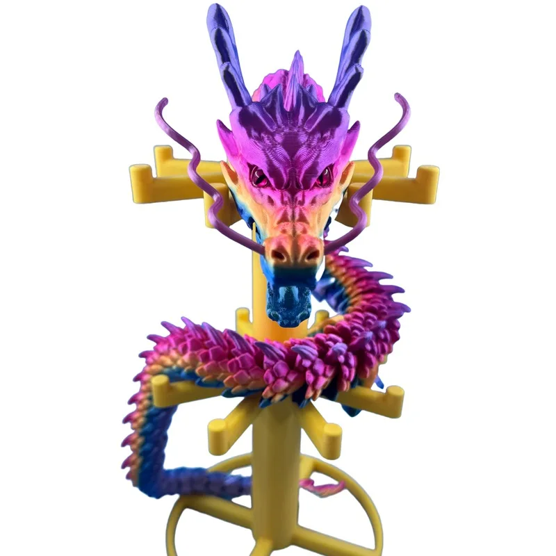 

80cm/90cm 3D Printed Can Open Its Mouth Dragon Model Toys Decorative Simulation Eyes Joints Movable Dragon Desktop Ornaments Toy