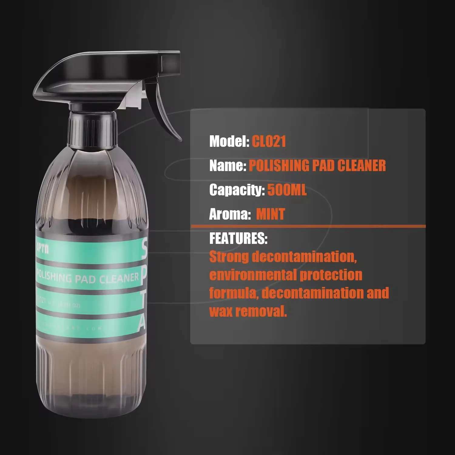SPTA CL021 Polishing Pad Cleaner Spray (16 Oz/500ml) for Clean Foam, Wool, Microfiber Buffing Pad