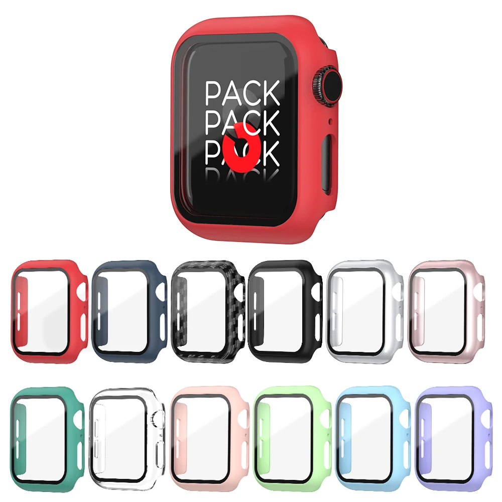 Verre + étui de Protection pour Apple Watch, série 9/8/7 41mm 45mm, pour iWatch se654 321 42mm 38mm 40mm 44mm, protecteur Ultra/Ultra 2  49mm boîtier