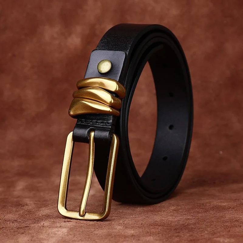New fashionable leather belt for women pure versatile casual light luxury and high-end women's