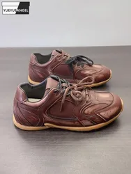 Autumn New Women Casual Outside Joggers Sneakers Vintage Antiskid Platform Low Cut Split Leather Shoes Lace Up Trainers Footwear