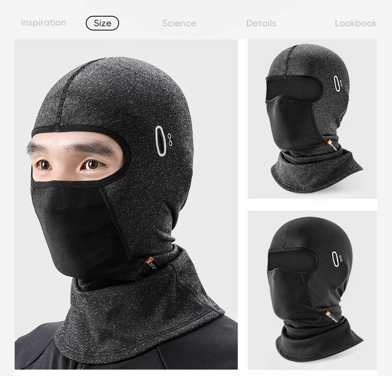 WEST BIKING Thermo-Balaclava Winddichte Gesichtsmaske mit Netzbelüftung Ski Motorrad Fleece Nackenwärmer Helmkompatibel – Detail 3