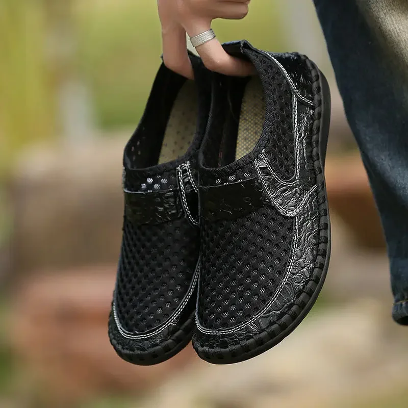 Zapatos transpirables para hombre, sandalias de goma de cuero genuino, Color de malla, comprar nuevo precio bajo de verano, sandalias de lujo H de liquidación barata Eva para hombre